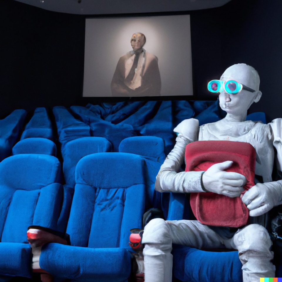 12 immagini generate da un’IA che va al cinema