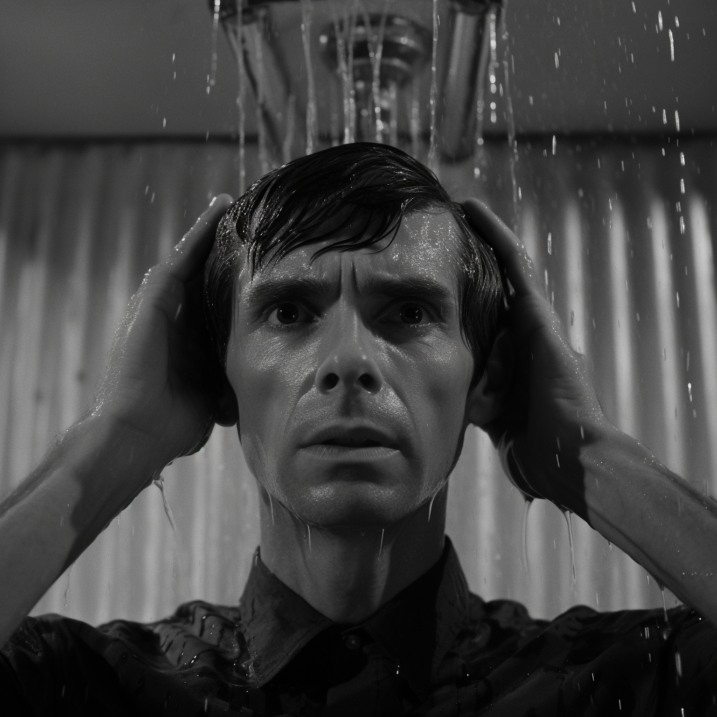 Immagine di copertina: Norman Bates sotto la doccia mentre attende il proprio destino, reimmaginato da Midjourney.